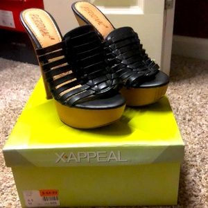 Personal LM Heels -Black with tan bottoms